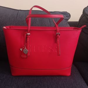 RED GUESS TOTE LARGE